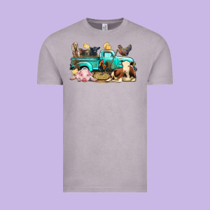 Farm Animals Truck Vintage Tee Designed By Bundleandbundleshop