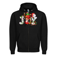 Black christmas joy girl gnome Zipper Hoodie - CowGirlArtShop
