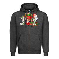 Charcoal Heather christmas joy girl gnome Zipper Hoodie - CowGirlArtShop