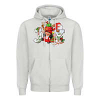 Dove Grey christmas joy girl gnome Zipper Hoodie - CowGirlArtShop