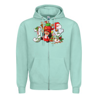 Seafoam christmas joy girl gnome Zipper Hoodie - CowGirlArtShop