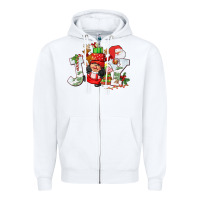 White christmas joy girl gnome Zipper Hoodie - CowGirlArtShop