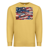 Antique Gold Leopard glitter American flag Premium Sweatshirt - FaDigitalArtStudio
