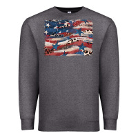 Charcoal Heather Leopard glitter American flag Premium Sweatshirt - FaDigitalArtStudio