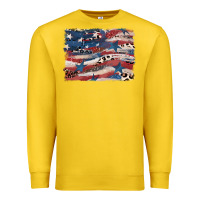 Lemon Leopard glitter American flag Premium Sweatshirt - FaDigitalArtStudio