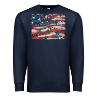 Navy Leopard glitter American flag Premium Sweatshirt - FaDigitalArtStudio