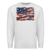 Oatmeal Heather Leopard glitter American flag Premium Sweatshirt - FaDigitalArtStudio