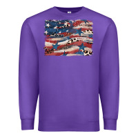 Purple Leopard glitter American flag Premium Sweatshirt - FaDigitalArtStudio