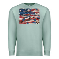 Seafoam Leopard glitter American flag Premium Sweatshirt - FaDigitalArtStudio