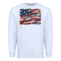 White Leopard glitter American flag Premium Sweatshirt - FaDigitalArtStudio