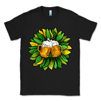 Black St. Patricks Sunflower With Beer Classic Tee - BundleAndBundleShop