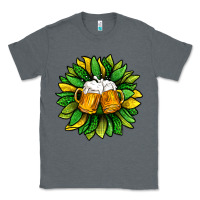 Charcoal Heather St. Patricks Sunflower With Beer Classic Tee - BundleAndBundleShop