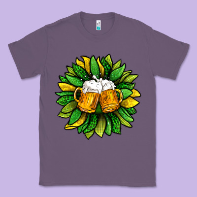 St. Patricks Sunflower With Beer Classic Tee Designed By Bundleandbundleshop