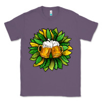 Lavender St. Patricks Sunflower With Beer Classic Tee - BundleAndBundleShop