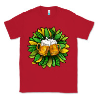 Red St. Patricks Sunflower With Beer Classic Tee - BundleAndBundleShop