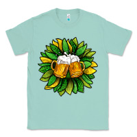 Seafoam St. Patricks Sunflower With Beer Classic Tee - BundleAndBundleShop