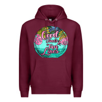 Burgundy good times and tan lines Premium Hoodie - JahusDesignShop