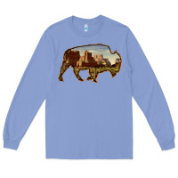 Colony Blue Bison Silhouette Desert Landscape Long Sleeve Tee - Bettercallsaul