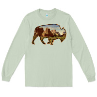 Matcha Bison Silhouette Desert Landscape Long Sleeve Tee - Bettercallsaul