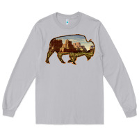 Moon Dust Bison Silhouette Desert Landscape Long Sleeve Tee - Bettercallsaul