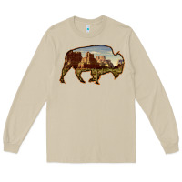 Mushroom Bison Silhouette Desert Landscape Long Sleeve Tee - Bettercallsaul
