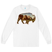White Bison Silhouette Desert Landscape Long Sleeve Tee - Bettercallsaul