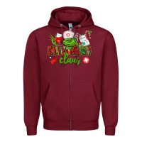 Burgundy dietary claus Zipper Hoodie - CowGirlArtShop