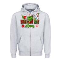 Heather Grey dietary claus Zipper Hoodie - CowGirlArtShop