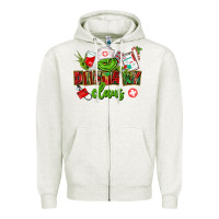 Oatmeal Heather dietary claus Zipper Hoodie - CowGirlArtShop