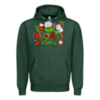 Sports Green dietary claus Zipper Hoodie - CowGirlArtShop