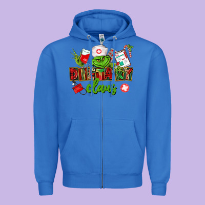 Dietary Claus Zipper Hoodie Designed By Cowgirlartshop