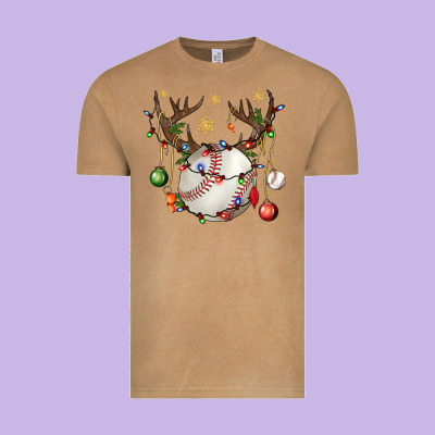 Baseball Horn Christmas Vintage Tee Designed By Bundleandbundleshop
