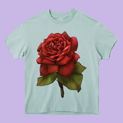 Oklahoma Rose Illustrations Heavy Core Tee Designed By Lillyallendesigns