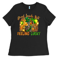 Black dead inside but feeling lucky Ladies Tee - NancyCooperArtShop