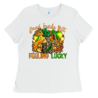 White dead inside but feeling lucky Ladies Tee - NancyCooperArtShop