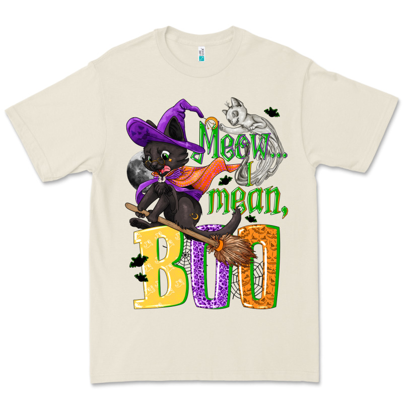 Meow I Mean, Boo Halloween Premium Tee by NancyCooperArtShop | Teevron