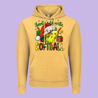 Santa's Favorite Softball Bbs Vintage Hoodie Designed By Bundleandbundleshop