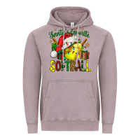Vintage Zinc santa's favorite softball bbs Vintage Hoodie - BundleAndBundleShop