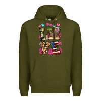 Army Green love valentine's day army boots olivia Premium Hoodie - OliviaCreatesArt