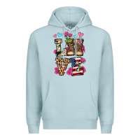 Blue Mist love valentine's day army boots olivia Premium Hoodie - OliviaCreatesArt