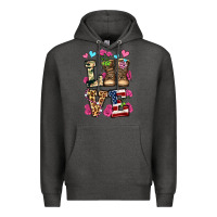 Charcoal Heather love valentine's day army boots olivia Premium Hoodie - OliviaCreatesArt