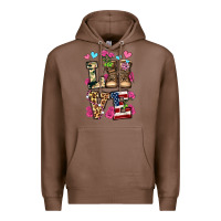 Chestnut love valentine's day army boots olivia Premium Hoodie - OliviaCreatesArt