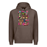 Coffee love valentine's day army boots olivia Premium Hoodie - OliviaCreatesArt