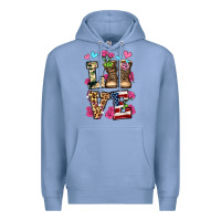 Colony Blue love valentine's day army boots olivia Premium Hoodie - OliviaCreatesArt