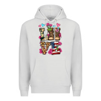 Dove Grey love valentine's day army boots olivia Premium Hoodie - OliviaCreatesArt