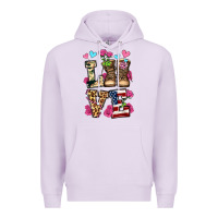 Lilac love valentine's day army boots olivia Premium Hoodie - OliviaCreatesArt