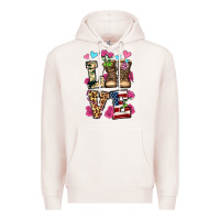 Pale Pink love valentine's day army boots olivia Premium Hoodie - OliviaCreatesArt