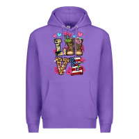 Purple love valentine's day army boots olivia Premium Hoodie - OliviaCreatesArt