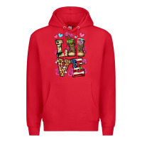 Red love valentine's day army boots olivia Premium Hoodie - OliviaCreatesArt