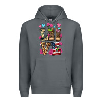 Rock love valentine's day army boots olivia Premium Hoodie - OliviaCreatesArt